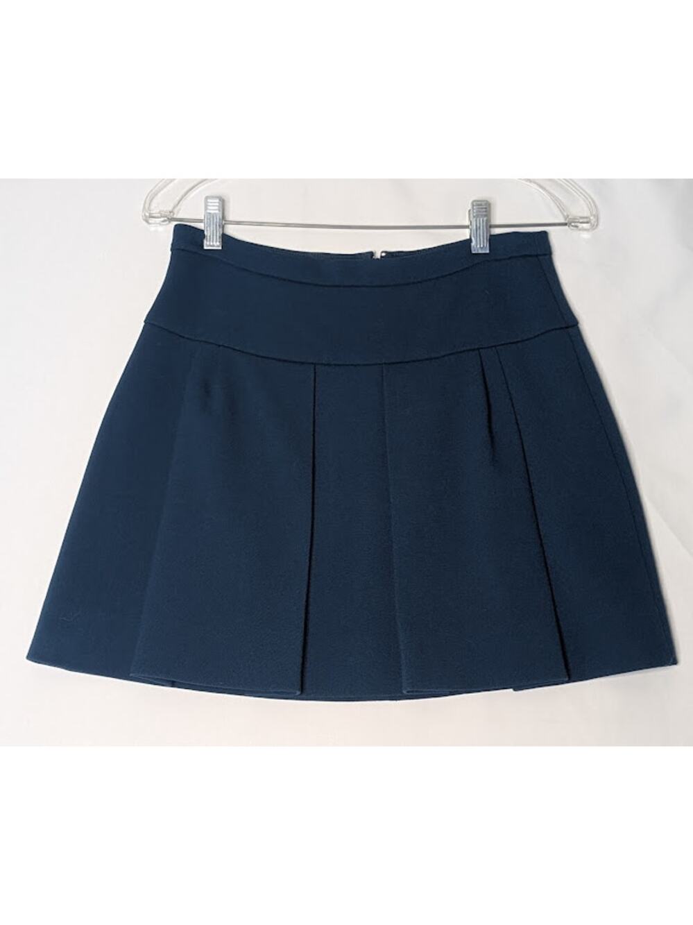 J. CREW Blue Pleated Thick mini Skirt schoolgirl Indie Office siren Twee size 0